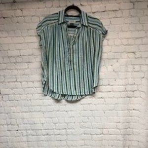 Anthropologie strip flowy crop top